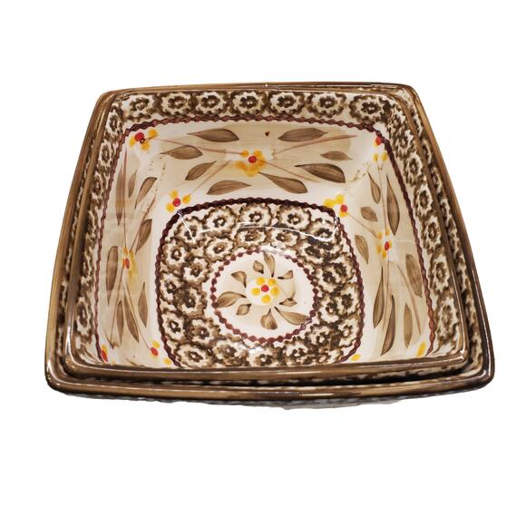 Temptations by Tara Old World Brown Cookware 11 Piece Set Bakeware Rack Bowl Set - Picture 11 of 13